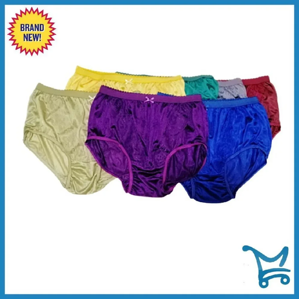 6-Pack Sheer Nylon Lace Briefs High Waist Plus Size 33-38 Hip